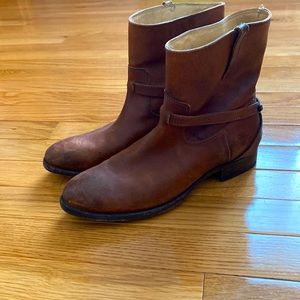 Frye brown leather booties